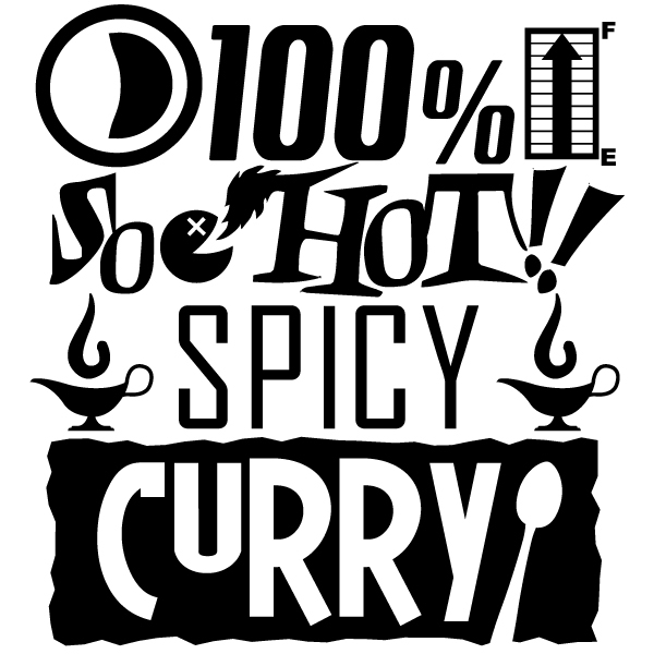 100%SO HOT!!<br />SPICY CURRYTシャツ